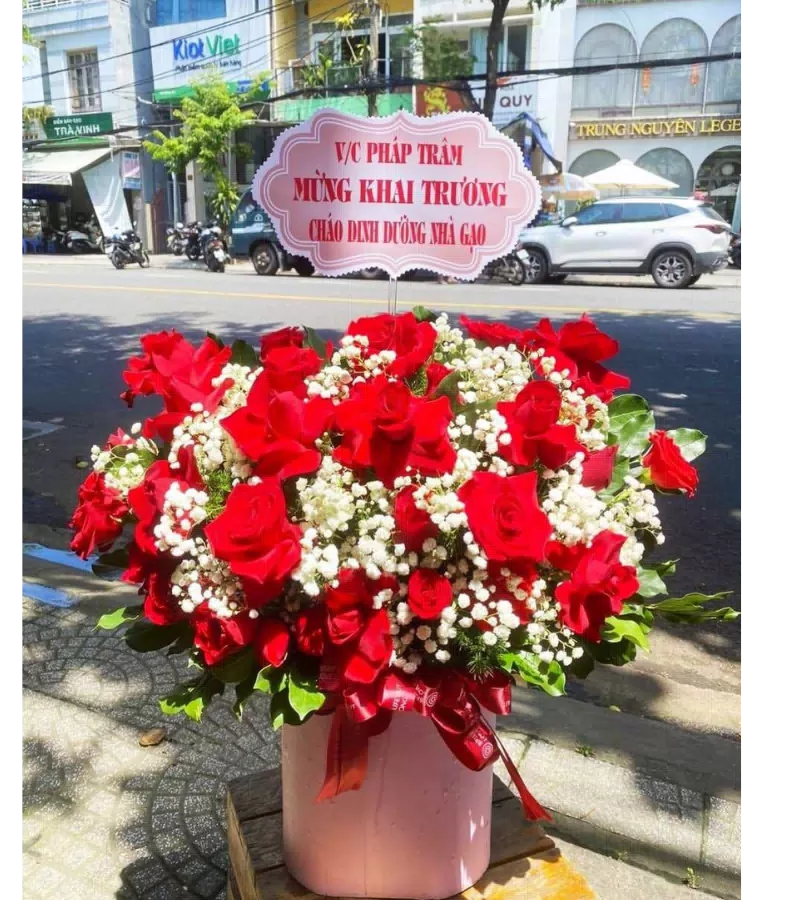 giỏ hoa hồng đỏ